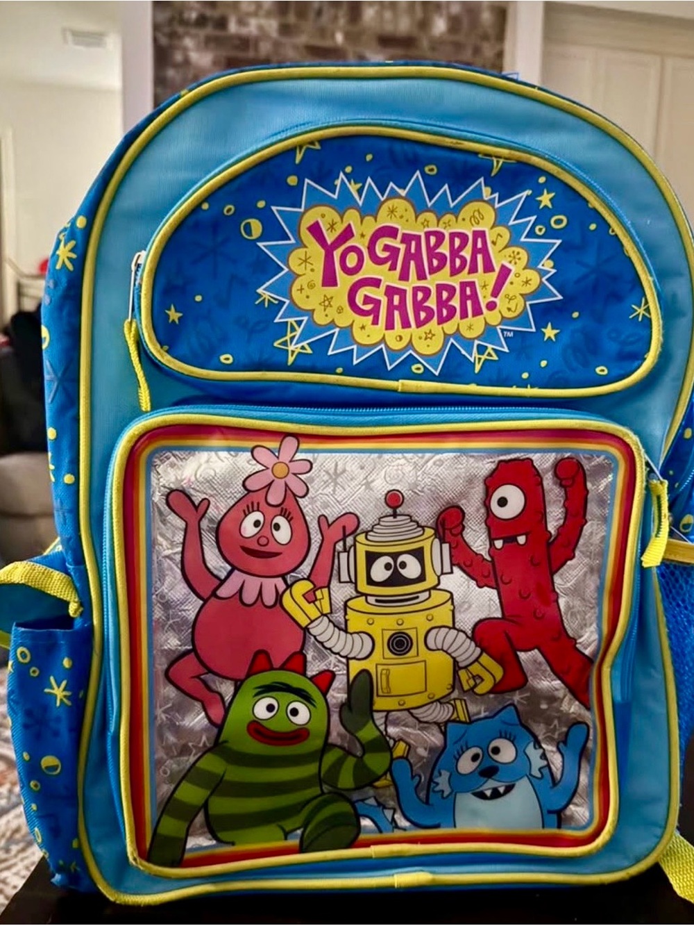 Yo Gabba Gabba! Kids Blue Backpack and Lunch bag with Character Front Pocket